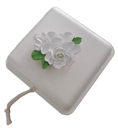 Biodegradable Water Burial Urn for Human Ashes, Ocean Scattering Floating Cremation Urn (White, M, Flower)
