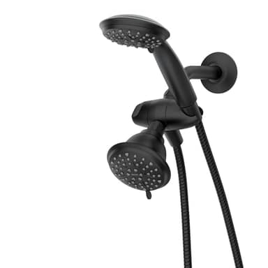 Moen Attune Dual Shower Head with Handheld Sprayer Combo, 6 Handheld Spray Settings & 8 Function Shower Head, Matte Black Finish, 218C0BL