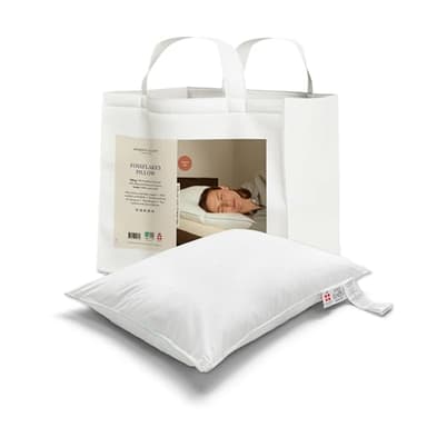 FOSSFLAKES Nordic Sleep, Bed Pillow Hypoallergenic Supportive with Down Alternate, Breathable and Machine Washable, Ideal for Side and Back Sleepers (White Medium High, King (U.S. Standard))