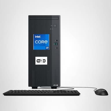 ASUS V500 Tower Desktop Computer | Intel Core i7 13620H (10 Cores, Up to 5GHz) | 16GB DDR5 RAM, 512GB PCIe SSD | WiFi 6, Bluetooth 5.4 | Intel UHD Graphics | Office 365 for The Web, Wired KB & Mouse