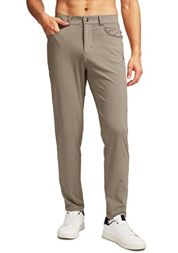 G Gradual Men's Stretch Golf Pants with 6 Pockets Slim Fit Dress Pants for Men Travel Casual Work (Carbon dust, M)