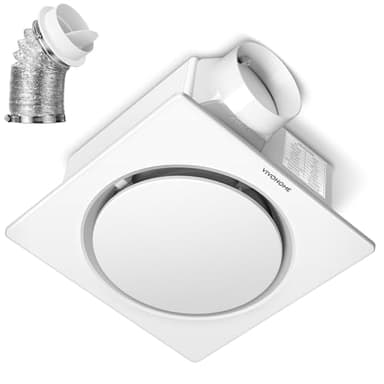VIVOHOME AutoFlow Bathroom Exhaust Fan with Humidity Sensor (30-110-160CFM) - Energy-Saving EC Motor, Constant Airflow Technology,10.2-inch Ceiling Opening(Install Kit, 4-in Duct Included)