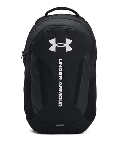 Under Armour Unisex-Adult Hustle 6.0 Backpack, (002) Black/Black/White, One Size Fits Most