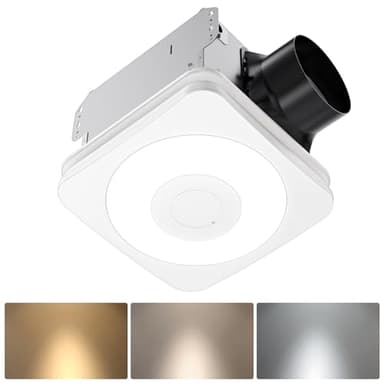 OREiN 3-in-1 Bathroom Exhaust Fan with LED Light & Humidity Sensor, 160 CFM, Auto-On at 60% Humidity, 1500LM, 3000K/4000K/5000K, Night Light, ETL & FCC Certified, Ceiling Opening Size 11.81''x11.02''