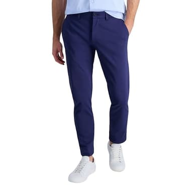 Haggar Sport Men's Travel Performance Stretch Straight Fit Casual Pant Navy 34W x 30L