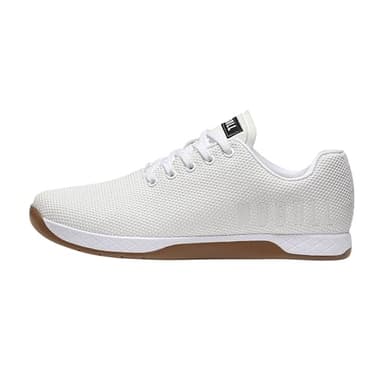 NOBULL Women's Outwork Shoe | Weightlifting & Powerlifting Athletic Shoes, Flat & Stable Support, Carbon Rubber Grip Sole, White Gum,10