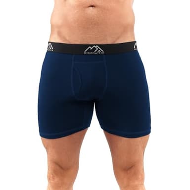 Merino.tech Merino Wool Underwear Mens - 100% Merino Wool Base Layer Boxer Briefs for Men (Medium, 1 Pack - 190 Midnight Navy)