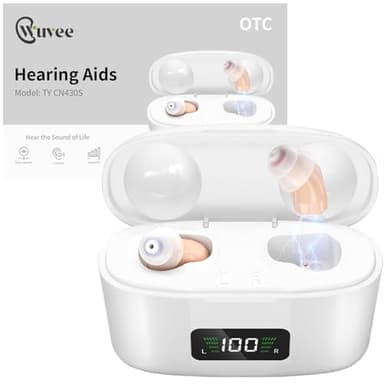 OTC Hearing Aids for Seniors, Hearing Amplifiers Devices Rechargeable with Noise Cancelling, Superior Sound Quality for Women Men Hearing Loss, Auto On/Of