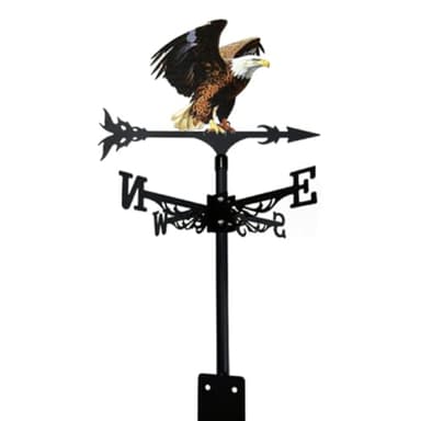 Colorful Rooster Weather Vane Spinner Wind Direction Farm Scene Stake Metal Outdoor Peacock Weathervane Ornament for Garden Yard Decoration (Eagle)