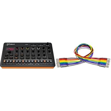 Roland AIRA Compact T-8 Beat Ultra-Portable Bass Machine Sounds | TR-REC Drum Sequencer | Hosa 3.5 mm TS Patch Cables, 1 Foot