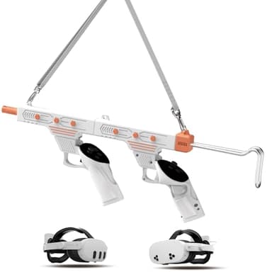 VR Gunstock Compatible with Quest 3/3S Gun Stock Suitable for Oculus Meta Quest 3, Rifle-Like or Dual-Pistol Handle Accessories Connect to Touch Controller, Enhance Real Feeling