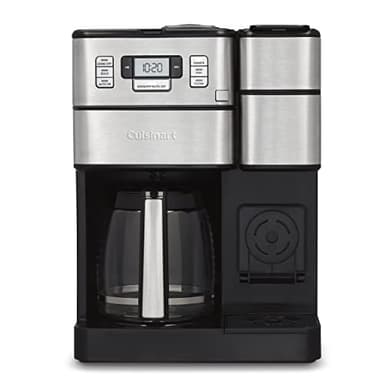 Cuisinart Coffee Center Grind and Brew Plus, Built-in Coffee Grinder, Coffeemaker and Single-Serve Brewer with 6oz, 8oz and 10oz Serving Size, Black/Silver, SS-GB1NAS