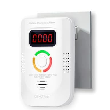 Carbon Monoxide Detectors Plug in, Alarm with Digital Display, Audible and Visual Alert, Self-Test Function for Home/Kitchen/Bedroom Co Detector