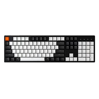 Keychron C2 Full Size Wired Mechanical Keyboard for Mac, Hot-swappable, Gateron G Pro Brown Switch, White Backlight, 104 Keys ABS keycaps Gaming Keyboard for Windows,Type-C Braid Cable