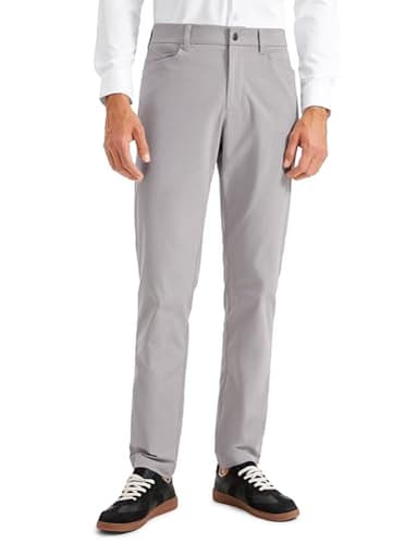 CRZ YOGA Men's All Day Comfy Golf Pants with 5-Pocket 30" Quick Dry Lightweight Casual Work Stretch Trousers Gull Gray 40W x 30L