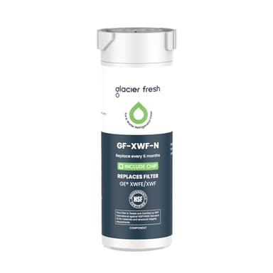 GLACIER FRESH Water Filter Compatible with XWFE (Built-in CHIP), Replacement for GE XWFE, XWF Refrigerator Water Filter NSF/ANSI 42 Certification Pack of 1