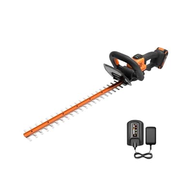 WORX 22" Cordless Hedge Trimmer, Electric Hedge Trimmer with Dual-Action Blades, Lightweight Bush Trimmer with 5.5 LBS, Battery & Charger Included, WG261