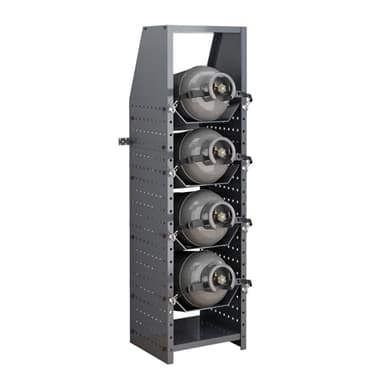 Hymula 4 Tiers Refrigerant Tank Rack, Sufficient Storage Holder, Heavy Duty Steel Vertical Freon Tank Holder Rack, Gas Tank Storage Shelvf, Vertical Freon Tank Holder Rack For Gases, Oxygen, Nitrogen