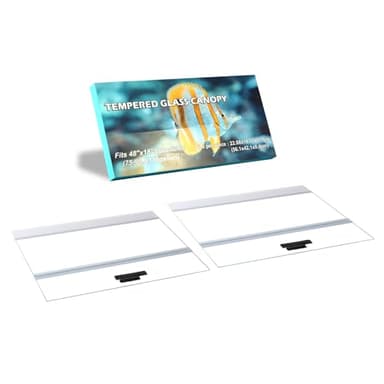 CUCZUUS 2PCS Set Clear Tempered Glass Canopy,75/90/110 Gallon Aquarium Fish Tank Hoods for Aqueon (22.08x16.57x 0.16in Each Piece)