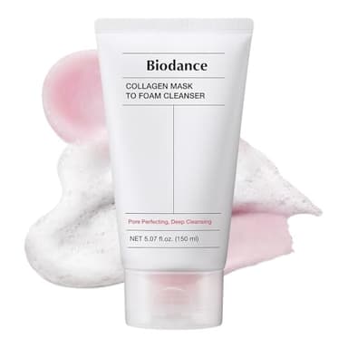 BIODANCE Collagen Mask To Foam Cleanser, 2-in-1 Pore Care and Hydrating Foaming Facial Cleanser for Sensitive Skin, Gentle Face Wash, Korean Skin Careㅣ5.07 fl. oz. (150 ml)