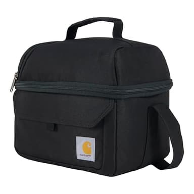 Carhartt 12 Can Two Compartment Lunch Box | Durable, Fully-Insulated Lunch Bag for Women & Men, Large Lunchbox (Black)