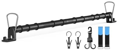 Extra Long Heavy-Duty Car Clothes Hanger Bar, Telescopic Clothes Rack for Car Travel (28"-73") Fits Large Vehicles, SUVs, Trucks, Holds 60 Clothes with 2 Hook and Loop Straps（Hold Up to 70lbs）