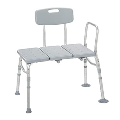 Drive Medical Tub Transfer Bench for Bathtub - Safer, Independent Bathing Aid - Height Adjustable Bench - Sturdy Aluminum Construction - Comfortable Backrest Support - 350 Lb Capacity
