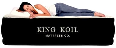 King Koil Luxury Twin Air Mattress with Built in Pump, 20” Double High Twin Size Premium Airbed, Inflatable Blow Up Mattress, Waterproof, 1-Year Warranty