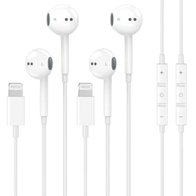2 Pack Wired Headphones for iPhone Earbuds with Built-in Microphone & Volume Control Nosie Reduction Earphones Headsets Compatible with iPhone 14 13 12 11 Pro Max XS XR X 8 7, Support All iOS System