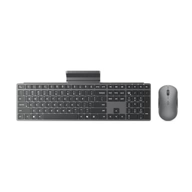 Lenovo 700 Modern Wireless Keyboard & Mouse Combo, 2.4 GHz Dongle & Dual Bluetooth Connection, AES-128 Encryption, 36 Month Battery Life, Quiet Mouse, Luna Grey