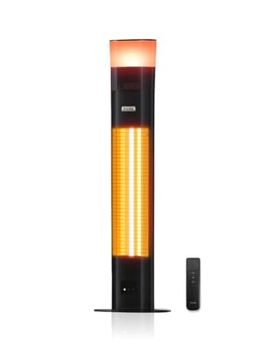 Outdoor Electric Patio Heater, 3-in-1 Heater with Audio Speaker & RGB Light, 1500W Infrared Tower Standing, 43-inch, IP65 Water & Snow Proof for Patio, Deck, Garage & Sunroom, Aluminum Unibody Design