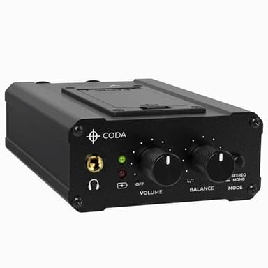 Coda Ultra-Compact Personal in Ear Monitor Amplifier - Double Channel Headphone Amplifier System with XLR & TRS Input - Portable IEM Amp with Mono & Stereo Mix Panning - Sturdy Housing with Belt Clip