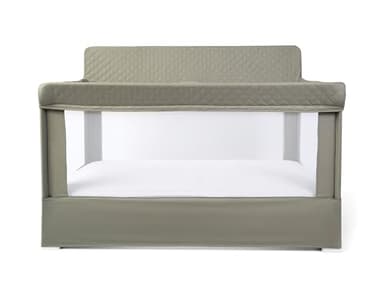 Baby Delight Lunaire Full Size Crib | Breathable Mesh Baby Crib | Tool-Free Assembly Baby Bed | 100% GOTS Certified Organic Cotton Fabric | Organic Sage