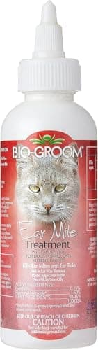 Bio-Groom Ear Mite Treatment - Dog Ear Infection Treatment, Cruelty-Free, Made in USA, Dog Ear Drops, Gentle Wax Remover, Ear Cleaner for Dogs and Cats - 4 fl oz 1-Pack