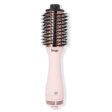L'ANGE HAIR Le Volume 2-in-1 Titanium Blow Dryer Brush | Frizz Control Blowout Hair Dryer Brush For Drying And Straightening | Volumizing Hot Air Styler For All Hairstyles | Oval Barrel | Blush - 60mm