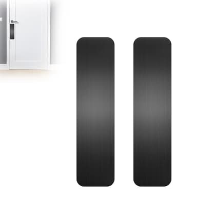 Durable Cat & Dog Door Protector from Scratching - Anti-Scratch Guard for Interior/Exterior Doors, Stainless Steel Self-Adhesive Kick Plate (Brushed Black, 4"x16")