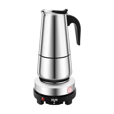 Unnsiapit Stovetop Coffee Maker, 9 Cup Stainless Steel Moka Pot Espresso Maker Coffee Pot with Electric Stove, 500W Stovetop Espresso Machine Italian Espresso Maker for Home Bar Office