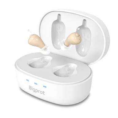 OTC Hearing Aids for Seniors, Nearly Invisible Rechargeable Hearing Aids, 100+ Hours of Charging Case Usage, Super-Mini Invisible Design, Comfort Fit in Ear Canal, AI Noise Cancellation and Clear Sound, Suitable for Various Daily Scenarios