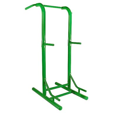 Stamina Pull Up Bar Tower & Dip Station, Free Standing Outdoor Home Gym Equipment, Green - Adjustable and Portable Workout Stand for Calisthenics Body Weight Training
