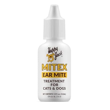 Happy Jack Mitex Ear Mite Treatment for Dogs & Cats (0.5 oz), Itch Relief from Constant Itching & Ear Irritation