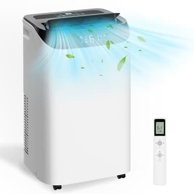 14,000 BTU Portable Air Conditioner Cools Up to 700 Sq.Ft, 3-IN-1 Energy Efficient Portable AC Unit with Remote Control & Installation Kits for Large Room, Campervan, Office, Temporary Space