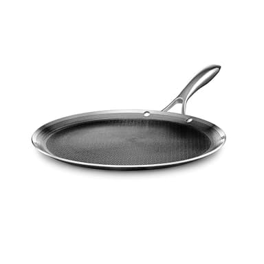 HexClad Hybrid Nonstick 12-Inch Griddle Pan, Stay-Cool Handle, Dishwasher-Friendly, Oven-Safe Up to 900°F, Induction Ready, Compatible with All Cooktops