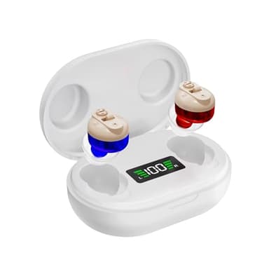 OTC Hearing Aids for Seniors - Rechargeable Invisible Hearing Aids with AI Noise Cancellation, 100+ Hours Battery Life, Comfort Fit Ear Canal Design