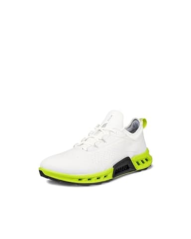 ECCO Men's Biom C4 Gore-tex Waterproof Golf Shoe, White/Lime Punch, 12-12.5