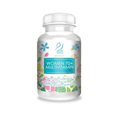 ACTIF Organic Multivitamin for Women Age 70+ with 20+ Advanced Factors and Omega-3 Oil, Non-GMO, Made in USA, 90 Count RealCaps