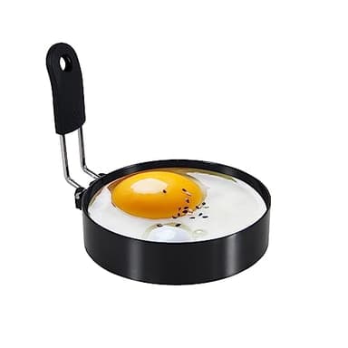 LXLOVESM 3.5'' Egg Rings with Silicone Handle, Stainless Steel Egg Cooking Rings，Nonstick，For Frying Eggs and English Muffins Pancake, Egg Mold Shaper For Breakfast