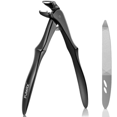 Nail Clippers for Men - Long Handled Toenail Clippers for Seniors Thick Toenails, Heavy Duty Large Nail Clippers for Thick Nails with Wide Opening, Sharp Nail Cutter Gifts for Men Women Adults, Black