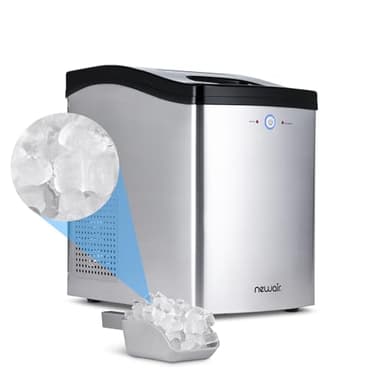 Newair Nugget Ice Maker, Sonic Speed Countertop Crunchy Ice Pellet Machine 45 lbs. of Ice a Day, Stainless Steel, Self-Cleaning Function and BPA-Free Parts, Perfect for Home, Kitchen, and More