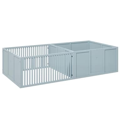PawHut Whelping Box for Dogs Built for Mother's Comfort, Dog Whelping Pen with Removable Doors, Puppy Playpen for Indoors, Newborn Puppy Supplies & Essentials, 81" x 39" x 20", Gray