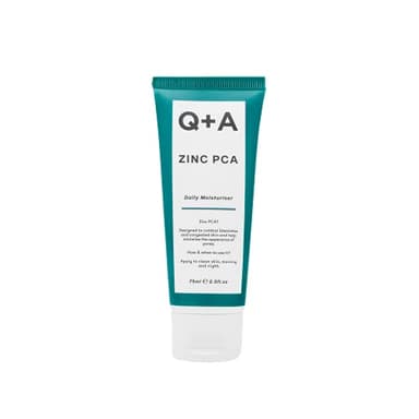 Q+A Zinc PCA Daily Moisturizer (75ml), Hydrating Moisturizer Face Cream for Oily and Blemish-Prone Skin, with Niacinamide and Ginseng, Oil Control and Pore Minimising, Fragrance Free Skincare